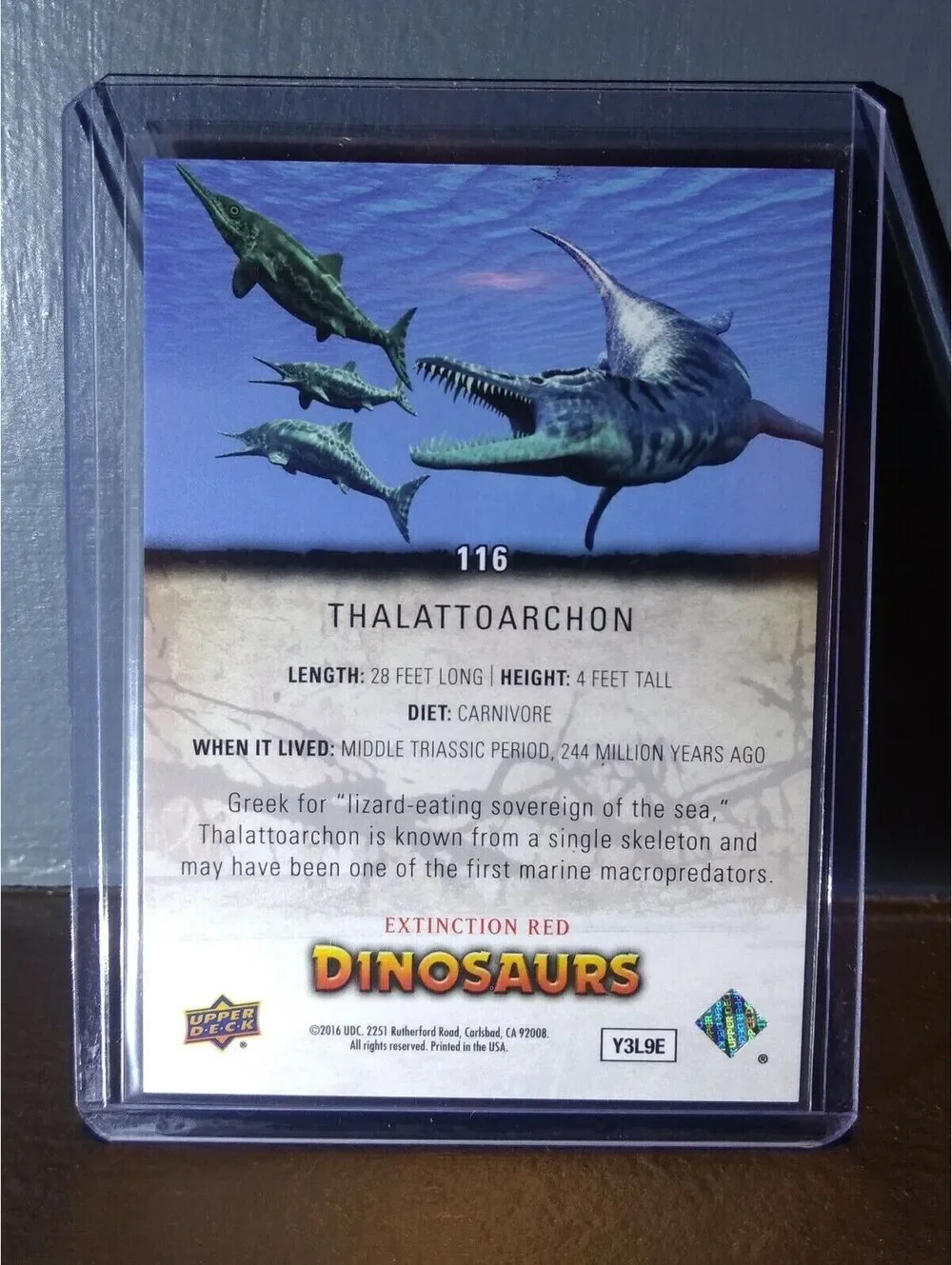 2015 Upper Deck Dinosaurs Thalattoarchon Extinction Red Parallel #116 Card